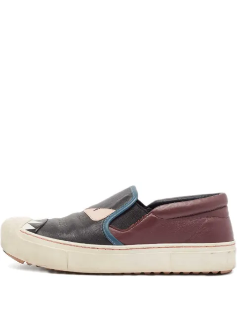 Fendi Pre-Owned Monster slip-on sneakers Black 1044766