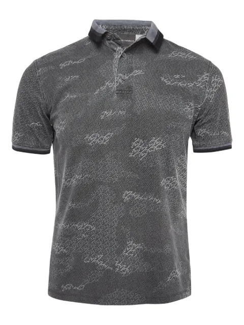 Emporio Armani Pre-Owned monogram-print polo shirt Grey 999385