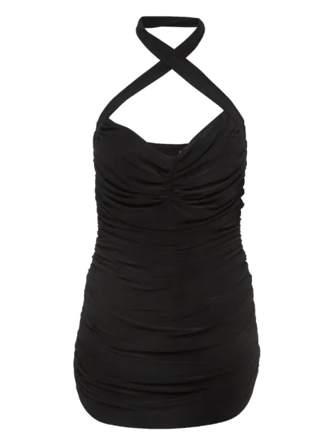 Norma Kamali Vintage pre-owned Bill Mio gathered neckline swimsuit Black 919284