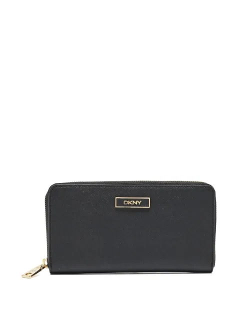 DKNY Vintage textured-leather zip-around wallet Black 931924