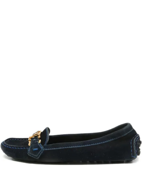 Louis Vuitton Pre-Owned Oxford suede loafers Blue 915275