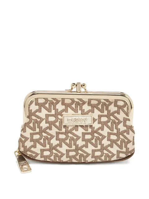 DKNY Vintage pre-owned logo-jacquard clutch bag Neutrals 1088850