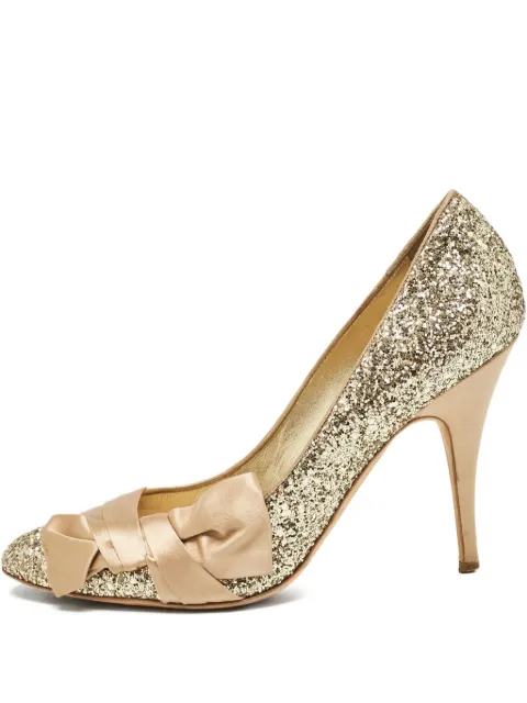 Giuseppe Zanotti Vintage pre-owned 105mm Uma glitter-embellished pumps Gold 1097697