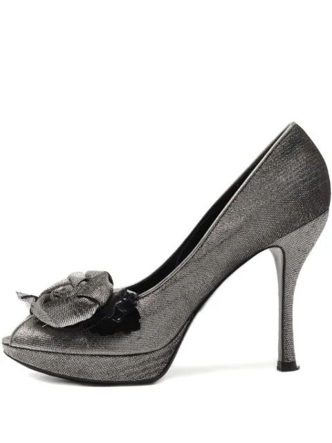 Louis Vuitton Pre-Owned 110mm platform rose pumps Grey 755693