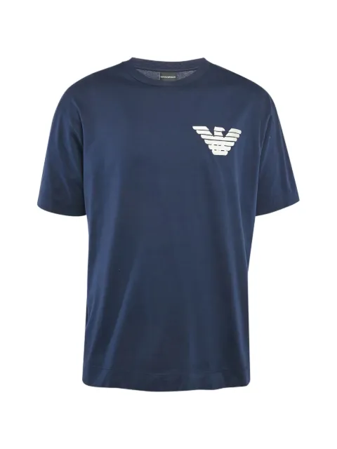 Emporio Armani Pre-Owned logo-appliqué T-shirt Blue 1106833