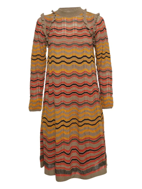 Missoni Pre-Owned 2024 wave-patterned dress Neutrals 1096299