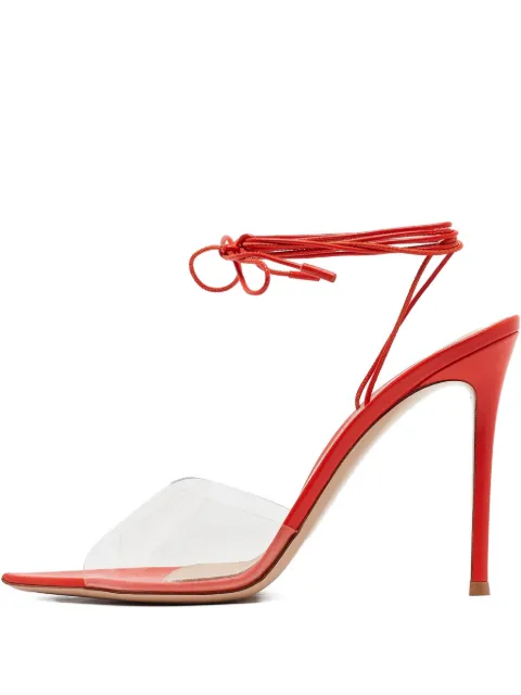 Gianvito Rossi 115mm leather lace-up sandals Red 1045397