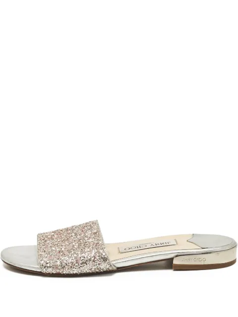 Jimmy Choo Pre-Owned shiny leather sandals Grey 1044528