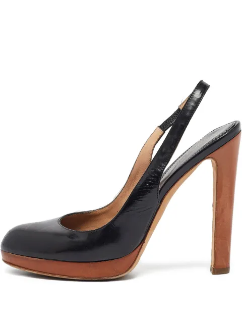 Sergio Rossi Vintage 120mm slingback platform pumps Black 1039170