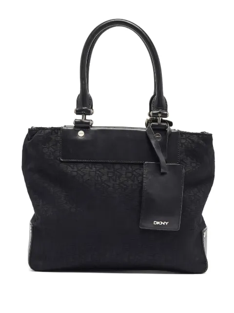 DKNY Vintage monogram-pattern tote bag Black 984019