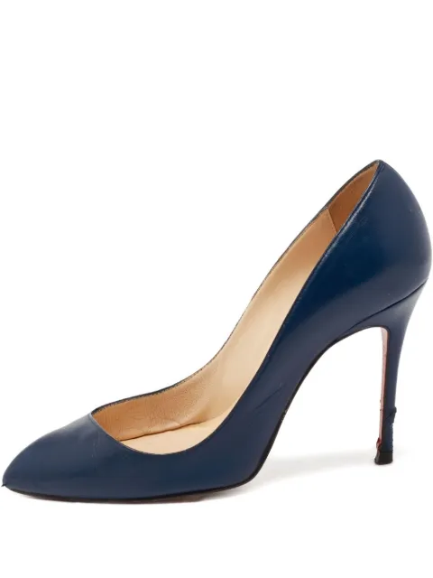 Christian Louboutin Pre-Owned leather pointed-toe pumps Blue 647302