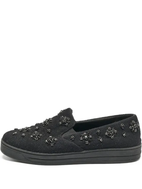 Prada Pre-Owned crystal-embellished sneakers Black 1126893