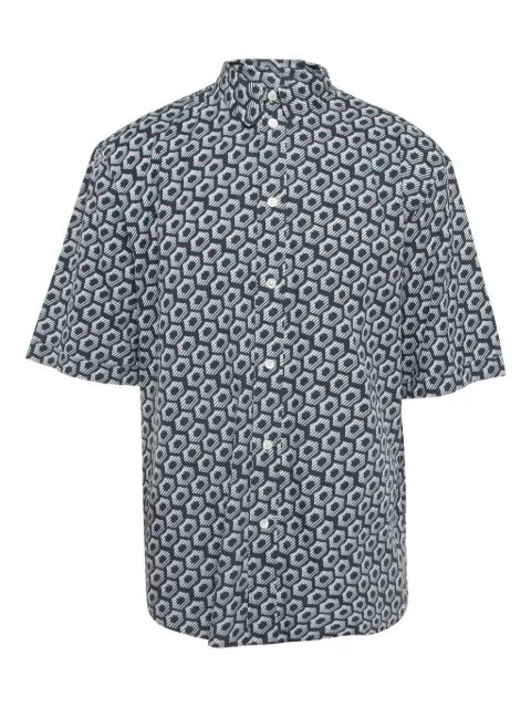Giorgio Armani Pre-Owned hexagon-print shirt Blue 977685