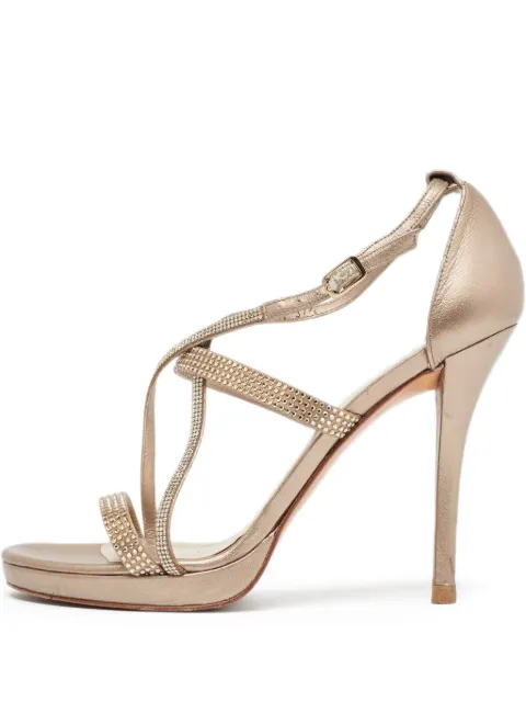 Stuart Weitzman pre-owned 100mm strappy sandals Gold 975302