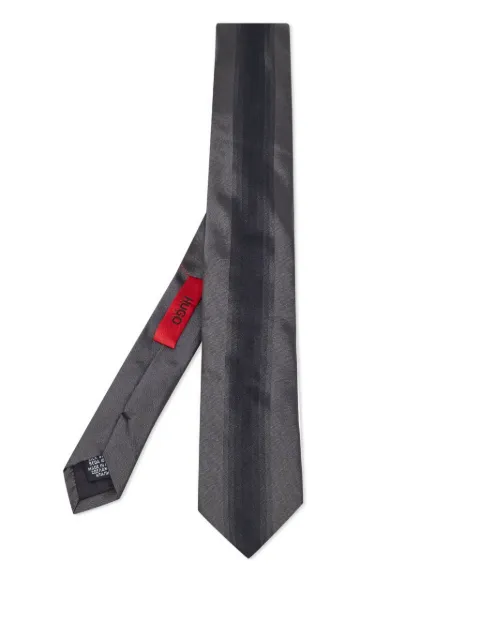 BOSS striped silk tie Grey 995933