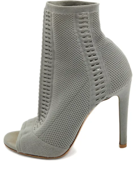 Gianvito Rossi pre-owned 110mm knit peep-toe boots Grey 917624