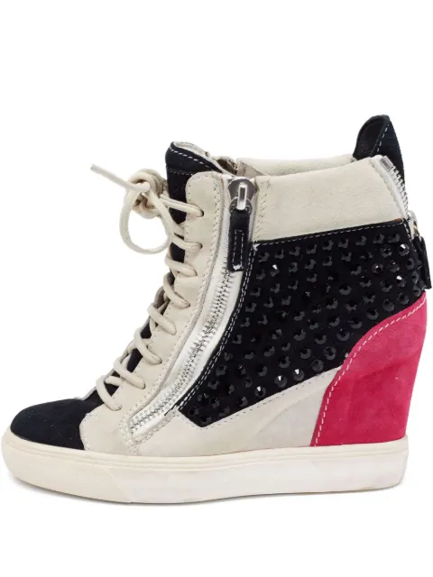 Giuseppe Zanotti Vintage 80mm crystal-detailing wedge sneakers Black 683325