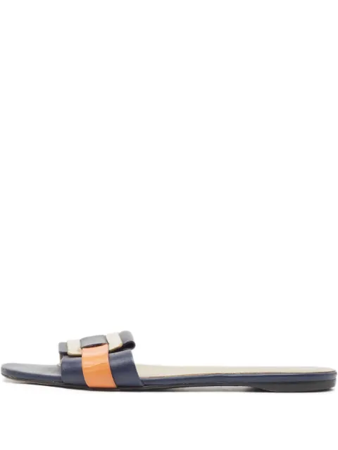 Roger Vivier Vintage colourblock-strap flat sandals Blue 943828
