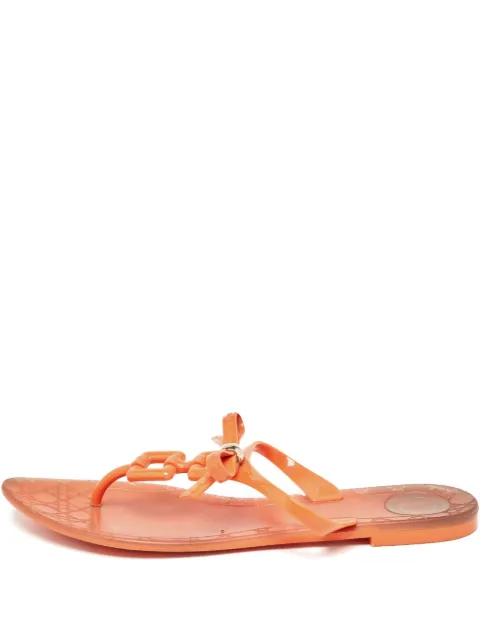 Christian Dior Pre-Owned chain-detail flat sandals Orange 918824