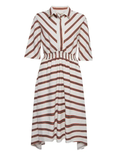Maje stripe-pattern midi dress White 985251