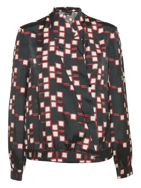 Emporio Armani Pre-Owned geometric-pattern blouse Black 933271