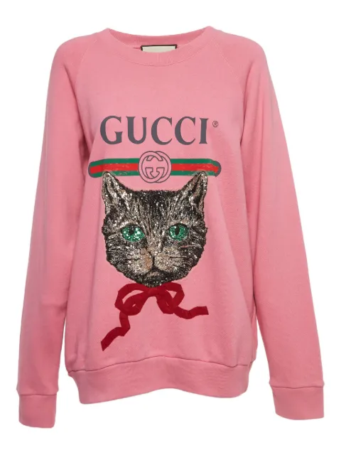 Gucci Pre-Owned 2024 cat-embellished sweatshirt Pink 917829