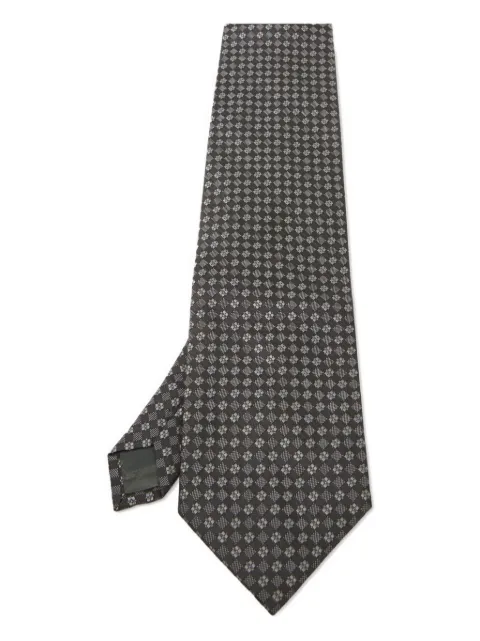 BOSS pre-owned geometric-patterned tie Black 1098081