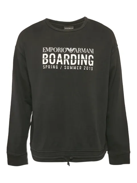 Emporio Armani Pre-Owned Boarding-print sweatshirt Black 1132892
