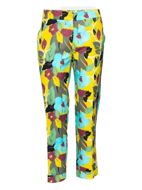Etro Pre-Owned floral-print trousers Yellow 1108638