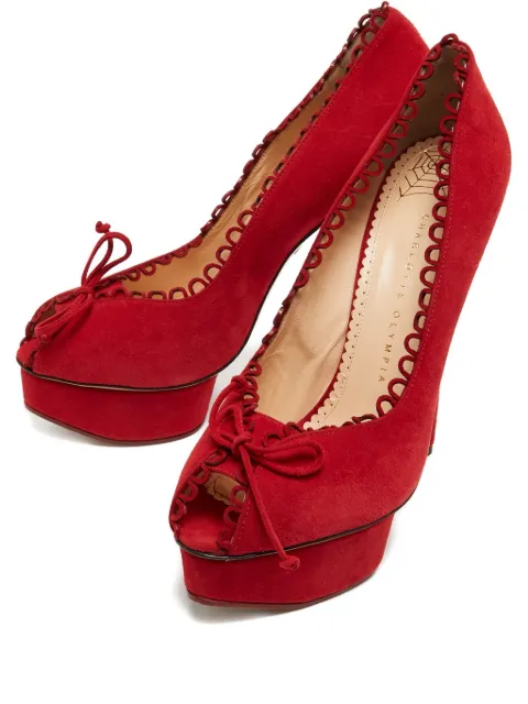 Charlotte Olympia 110mm leather heeled pumps Red 894697