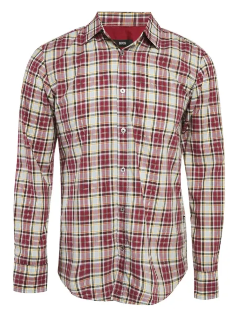BOSS pre-owned plaid cotton shirt Red 1061801