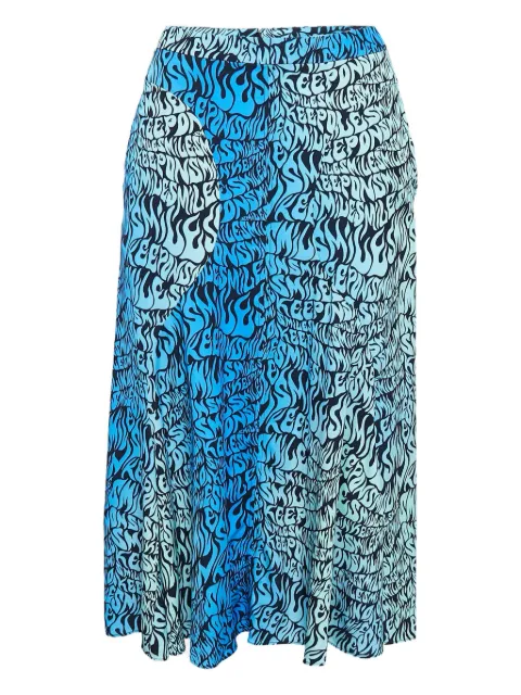 Stella McCartney Pre-Owned graphic-print midi skirt Blue 1050364
