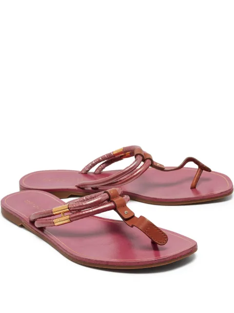Sergio Rossi Vintage leather T-strap flats Pink 1052059