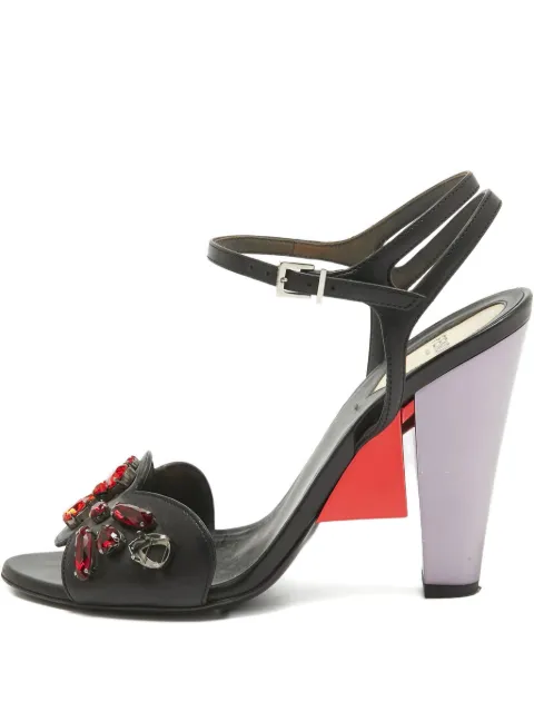 Fendi Pre-Owned 110mm crystal-embellished sandals Black 1003804