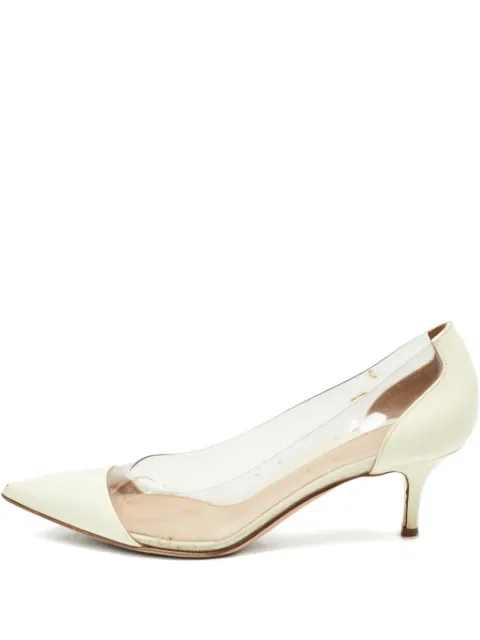 Gianvito Rossi patent leather clear-panel pumps Neutrals 1003786