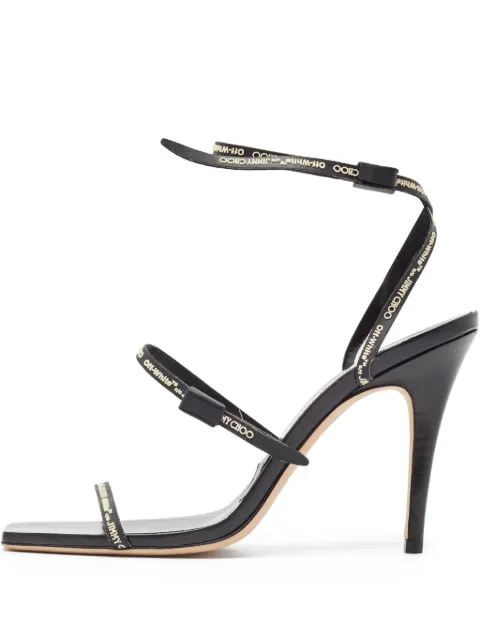 Jimmy Choo Pre-Owned 100mm leather sandals Black 969043