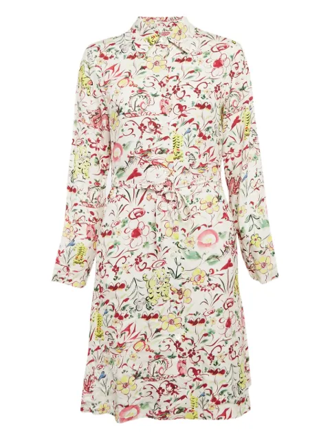 Kenzo Pre-Owned floral-print belted dress White 1129868