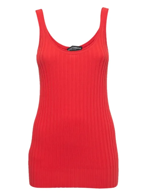 Dolce & Gabbana Pre-Owned ribbed cotton-blend top Red 861499
