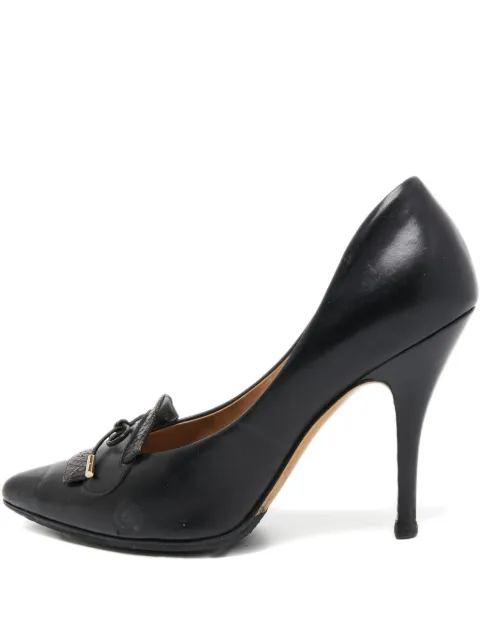 Ferragamo Pre-Owned 2023 110mm leather bow pumps Black 898770