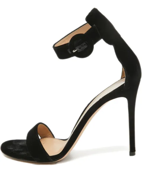 Gianvito Rossi pre-owned 120mm velvet sandals Black 917675