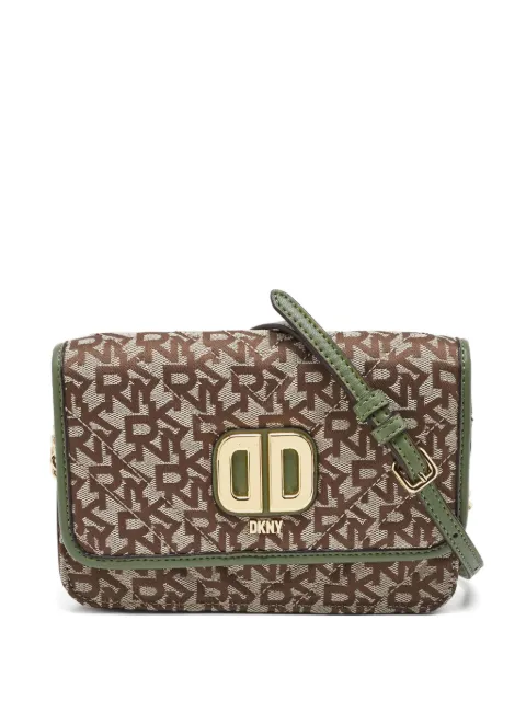 DKNY Vintage pre-owned monogram leather cross body bag Brown 1125634