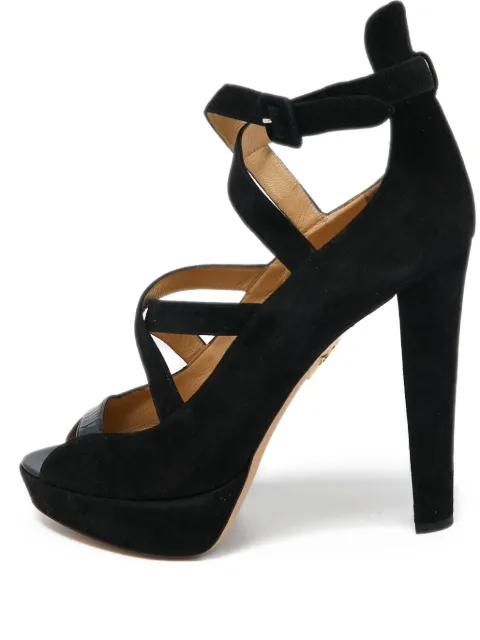 Charlotte Olympia pre-owned 140mm Gladys sandals Black 900122