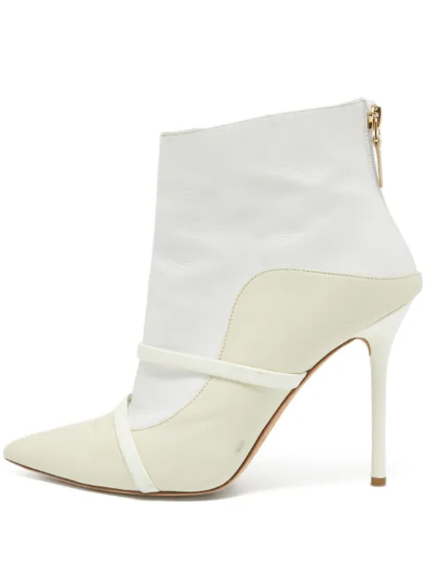Malone Souliers pre-owned 105mm Madison leather pointed ankle boots White 1102750