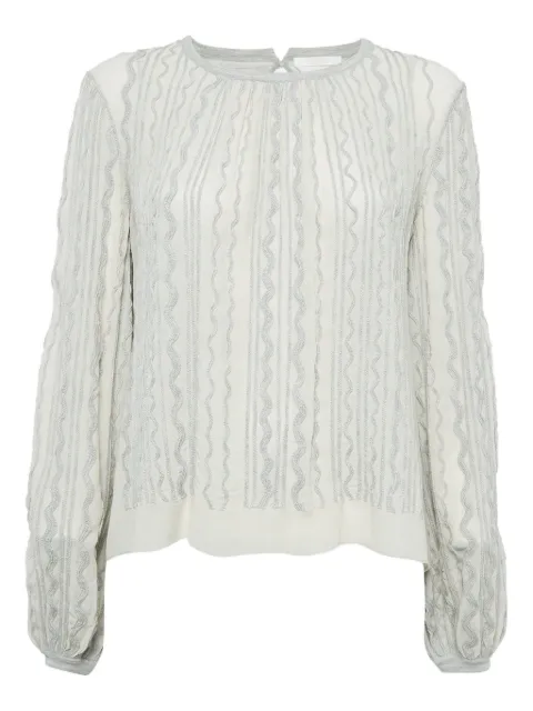Chloé Pre-Owned wave-pattern top White 1076248
