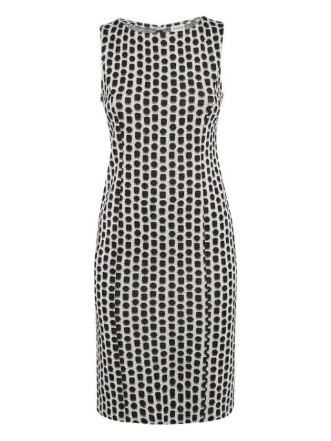 Armani Vintage geometric-pattern sleeveless dress White 1088747