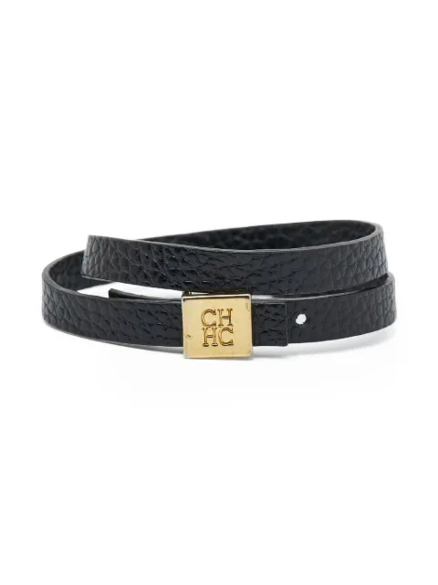 Carolina Herrera Vintage leather wrap bracelet Black 1024567