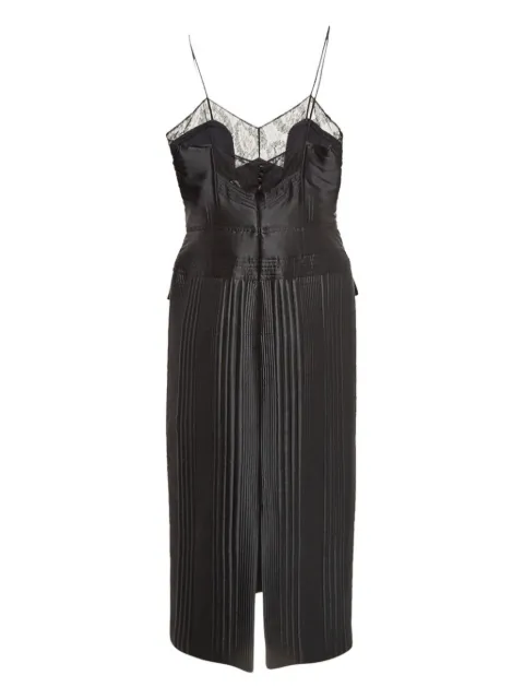 Fendi Pre-Owned lace-trim pleated dress Black 1024208