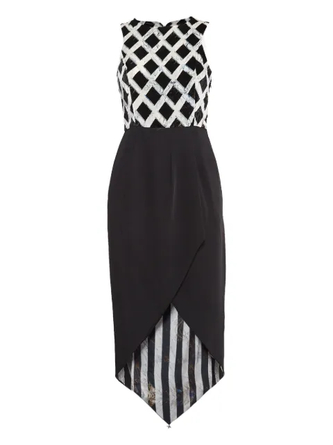 Kenzo Pre-Owned diamond-pattern asymmetric dress Black 1024701