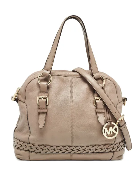 Michael Kors Vintage braided-detail leather shoulder bag Neutrals 1014996