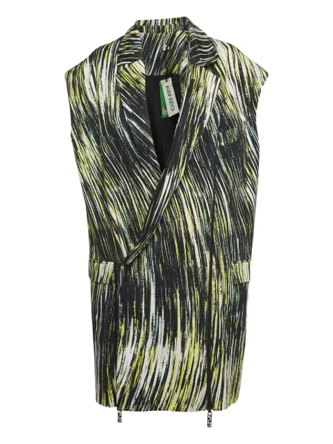 Kenzo Pre-Owned sleeveless abstract-print jacket Green 1003043